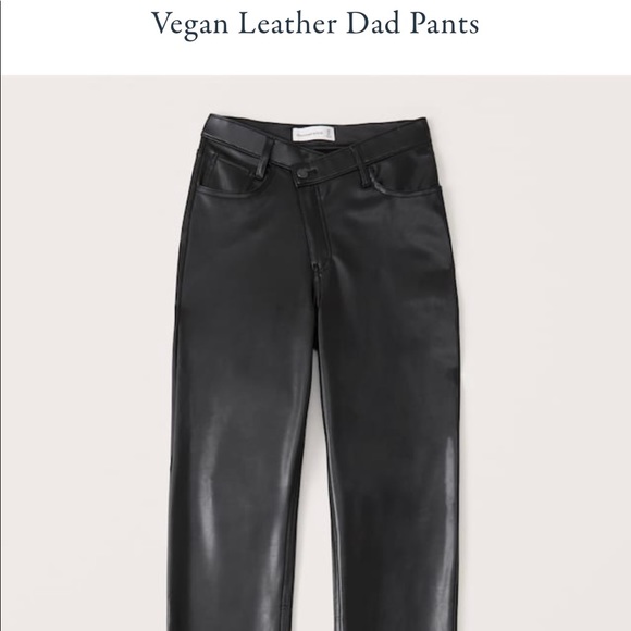 Abercrombie Vegan Leather Dad Pants - Picture 1 of 4
